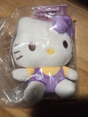 Hello Kitty White Plush with Purple and Yellow